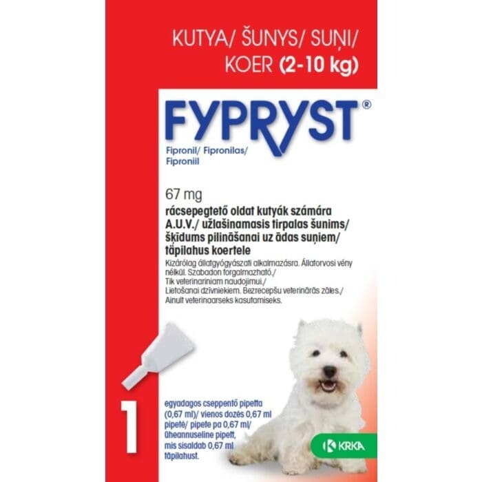 Fypryst pretblusu pilieni suņiem 2–10 kg 67 mg N1